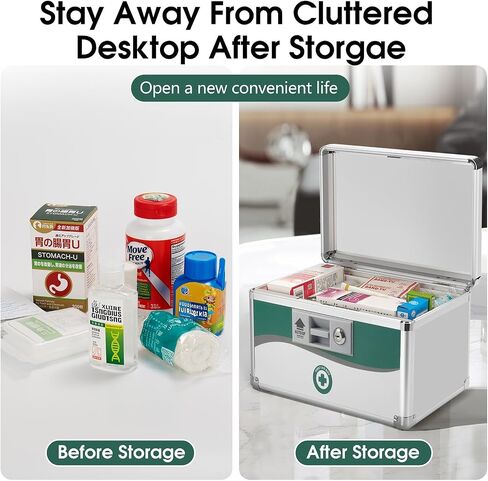 Med Box, Medicine Lock Box,Locking Medicine Box, Security Lock Boxes【Extra-Large16 x 9.25 x 7.5 Inch】,Lock Box, First Aid Key Safe Box,Lock Box for Medication in Saudi Arabia