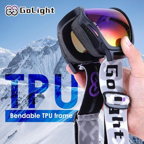 OTG Ski Goggles, Over Glasses Ski Goggles for Men Women, Spherical Lens 100% UV Protection Anti Fog OTG Winter Snow Goggles,for Snowmobile Skiing Skating, Grey Lens + Gold Revo, YG-48 in Kuwait