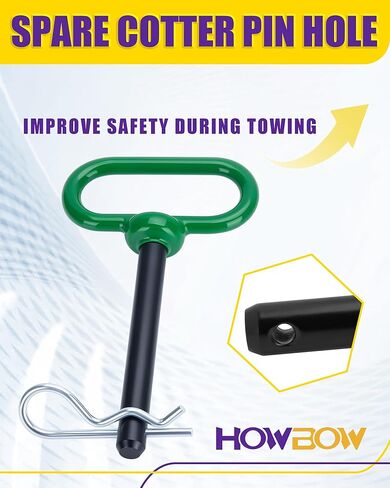 دبوس ومشبك وصلة مقطورة 1/2 بوصة، دبوس وصلة سحب 1/2 بوصة × 4 بوصة دبوس مقبض أحمر مطلي بالمطاط للجرارات والسحب وجزازة العشب وعربة الجولف والمركبة، ملحقات مقطورة دبوس البوابة شديدة التحمل بيد واحدة in Kuwait