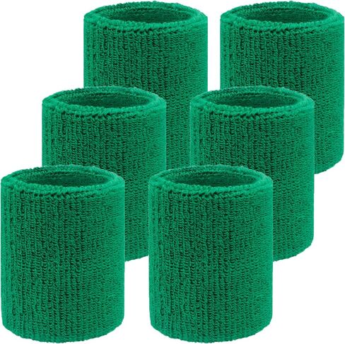 6 Pack 4 Inch Wrist Sweatbands Tennis Wrist Bands Absorbent Sweat Band for Men and Women, Breathable Cotton Sweatbands for Workout, Basketball, Running Athletic Sports -Sky Blue in Kuwait