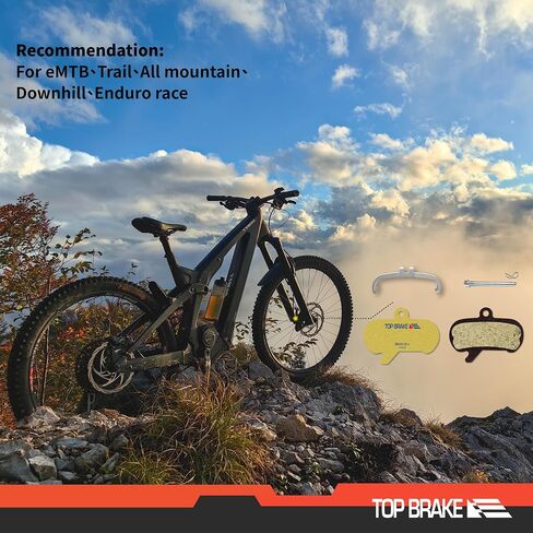 Top Brake BD21 Disc Mountain Bike Brake Pads Compatible with SRAM Maven Extra Large | MTB, Downhill, Trail Bikes | Ceramic Compound, Silent Option, Performance Version, Red (PIN Included) in Kuwait