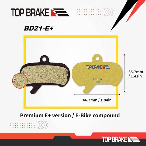 Top Brake BD21 Disc Mountain Bike Brake Pads Compatible with SRAM Maven Extra Large | MTB, Downhill, Trail Bikes | Ceramic Compound, Silent Option, Performance Version, Red (PIN Included) in Kuwait