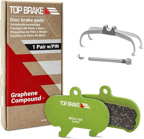 Top Brake BD21 Disc Mountain Bike Brake Pads Compatible with SRAM Maven Extra Large | MTB, Downhill, Trail Bikes | Ceramic Compound, Silent Option, Performance Version, Red (PIN Included) in Kuwait