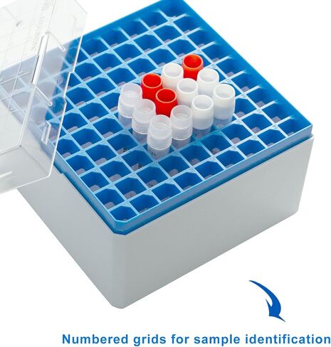 2in 81-Well PC Lab Freezer Box Cryo Boxes Cryogenic Storage Box, Assorted Colors Microtube Storage Box, 5 Pcs/Pack in Kuwait