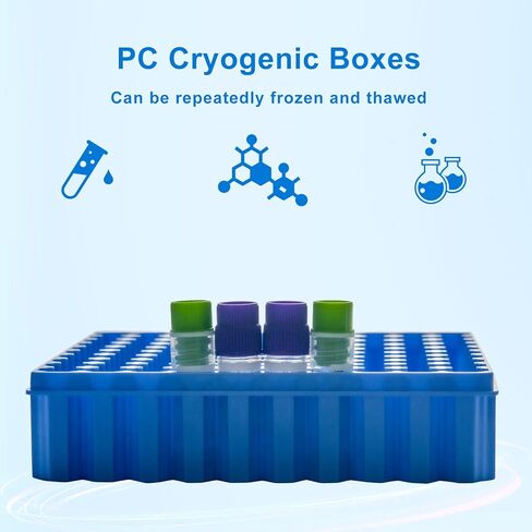 2in 81-Well PC Lab Freezer Box Cryo Boxes Cryogenic Storage Box, Assorted Colors Microtube Storage Box, 5 Pcs/Pack in Kuwait