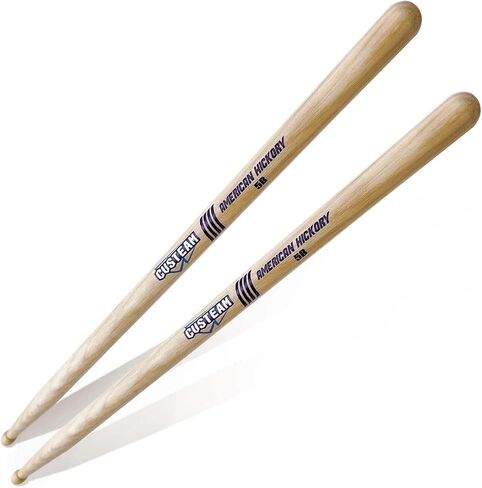 Hickory Drum Sticks 2B- 2B Drumsticks ، Teardrop Wood Tip Strick ، ​​صوت رنين ، مناسب للصخور والمعادن والموسيقى الأثقل in Kuwait
