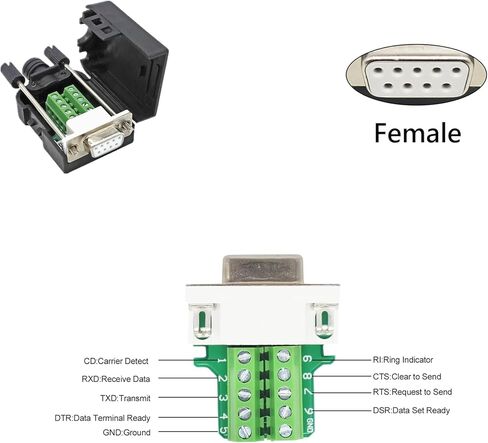 Best D-Sub Solderless Breakout Terminal Block Connector DIY Kit (DB9, 2PCS Male) in Kuwait