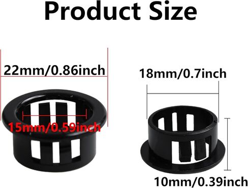30PCS 1 Inch Opened Snap Bushing Grommets, Black Snap in Cable Hose Bushing for Cable, Snap, Bushing, Insulated Protection in Kuwait