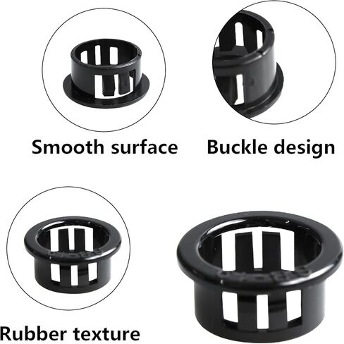 30PCS 1 Inch Opened Snap Bushing Grommets, Black Snap in Cable Hose Bushing for Cable, Snap, Bushing, Insulated Protection in Kuwait