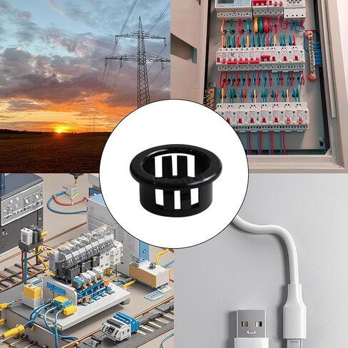 30PCS 1 Inch Opened Snap Bushing Grommets, Black Snap in Cable Hose Bushing for Cable, Snap, Bushing, Insulated Protection in Kuwait