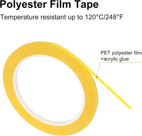 uxcell 1 Rolls White 1.02 Inch x 72 Yards Polyester Film Electrical Tape PET Tape High Temperature Heat Resistant Tape for Transformer Motor Wire 5S Positioning Logo,26mm x 66m in Kuwait