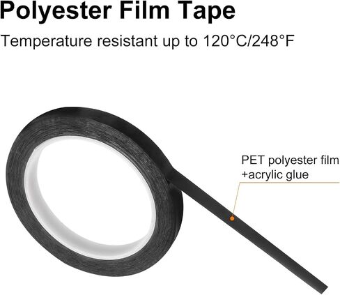 uxcell 1 Rolls White 1.02 Inch x 72 Yards Polyester Film Electrical Tape PET Tape High Temperature Heat Resistant Tape for Transformer Motor Wire 5S Positioning Logo,26mm x 66m in Kuwait