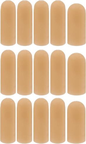 5 Pack Gel Finger Cots, Fingertip Bandages, Silicone Finger Protectors, Finger Covers for Cracked Fingertip Treament, Finger Arthritis (5) in Kuwait