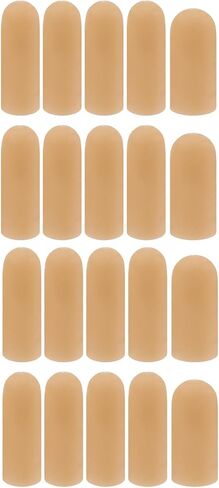 5 Pack Gel Finger Cots, Fingertip Bandages, Silicone Finger Protectors, Finger Covers for Cracked Fingertip Treament, Finger Arthritis (5) in Kuwait