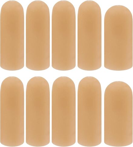 5 Pack Gel Finger Cots, Fingertip Bandages, Silicone Finger Protectors, Finger Covers for Cracked Fingertip Treament, Finger Arthritis (5) in Kuwait