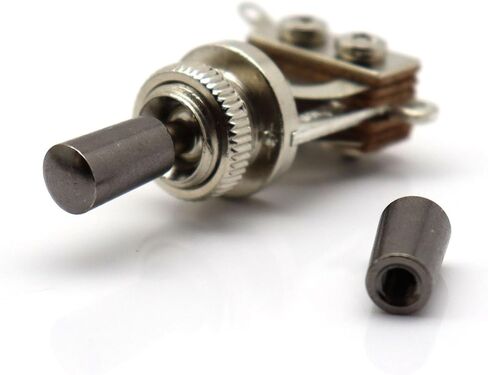 Universal Guitar Toggle Switch Knob Set - Metal Tip Pickup Switch Knob for Epiphone Les Paul, Fits 3.5mm & 4mm Switches (Nickel, 1pcs - 3.5mm & 4mm) in Kuwait