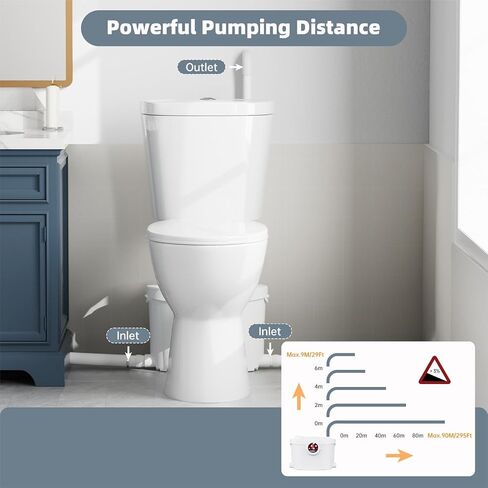 Simple Project 750w Macerator Pump, Basement Toilet Pump System 36 Ft/10 M Head, Sewerage Grinder Macerator Pump With 4 Water Inlets For Macerating Toilet, Shower, Bathtub Waste Water Disposal in Kuwait