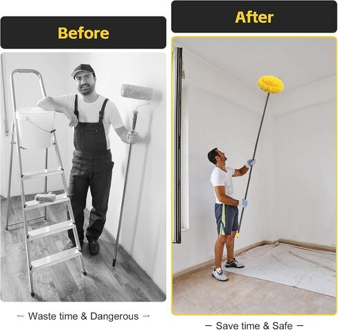 Ceiling Fan Cleaner Duster 7 Ft, Fan Duster for Ceiling Fan Blades, Removable Ceiling Fan Duster with Long Pole, Reusable Ceiling Cleaner Duster for High Ceilings, Fans, Furniture, Blinds in Kuwait