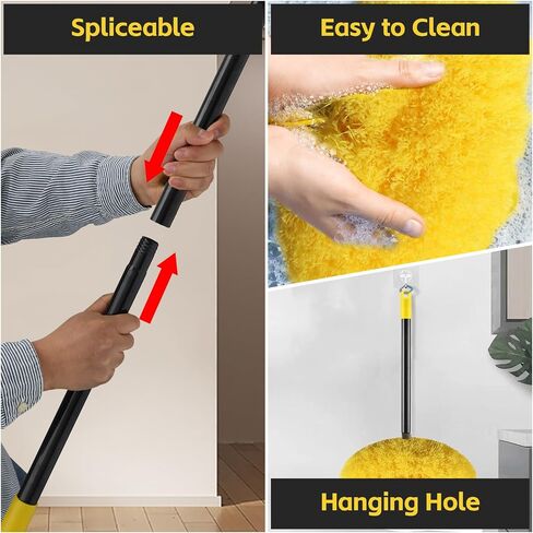 Ceiling Fan Cleaner Duster 7 Ft, Fan Duster for Ceiling Fan Blades, Removable Ceiling Fan Duster with Long Pole, Reusable Ceiling Cleaner Duster for High Ceilings, Fans, Furniture, Blinds in Kuwait