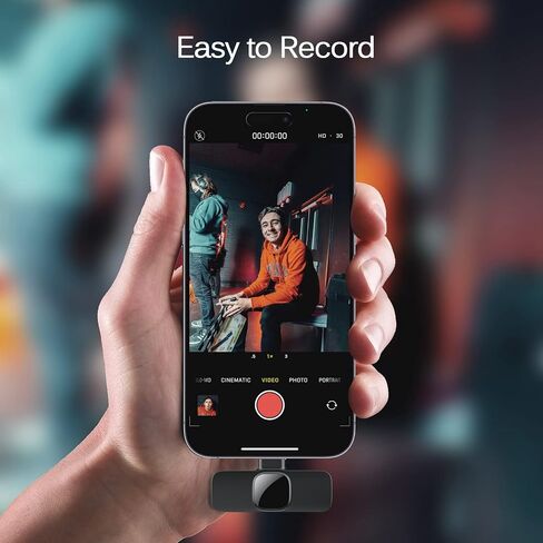 ميكروفون لاسلكي لأجهزة iPhone وiPad وAndroid وميكروفون Lavalier لتسجيل الفيديو - قطعتان من ميكروفون iPhone لتسجيل واضح للغاية لميكروفون البودكاست وASMR وTikTok in Kuwait