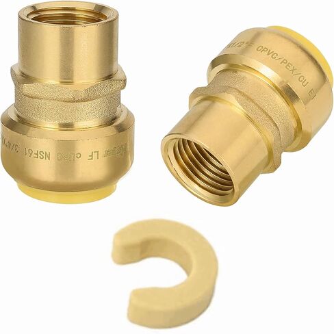 EFIELD محولات نحاسية مقاس 1 بوصة × 3/4 بوصة أنثى NPT، دفع للتوصيل، نحاس، CPVC مع مشبك فصل in Kuwait