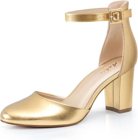 Ankis Closed Toe Heels for Women -Black Nude White Silver Gold Womens Heels Closed Round Toe Chunky Block Pumps Shoes, 3 Inch in Saudi Arabia