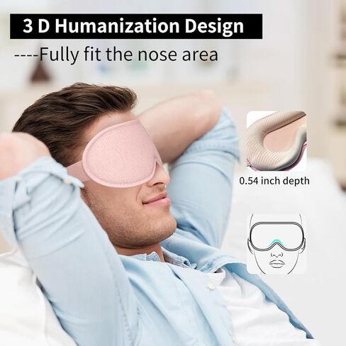 Easysleep Sleep Eye Mask 3D Contoured Cup Sleeping Mask with 100% Light Blocking and Adjustable Strap Soft Breathable Eye Cover Night Blindfold Mask for Men Women. in Kuwait