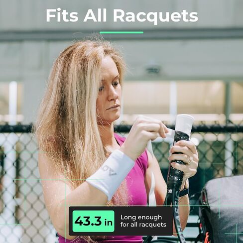 ADV Tennis Grip Tape - Soft, Very Durable, Sweat Absorbing Tennis Overgrip Tape - Dry & Comfortable FeltTac Tennis Racket Grip Tape - Easy to Use & Easy to Install (60-Pack White) in Kuwait