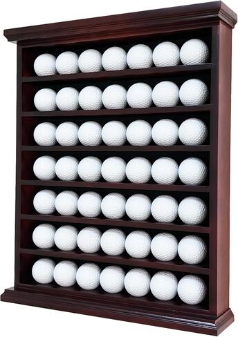 Deluxe Natural Wood Golf Ball Display Cabinet - Showcases Up to 49 Golf Balls - Ideal for Collectors & Enthusiasts in Kuwait