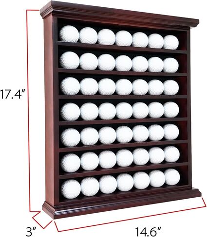 Deluxe Natural Wood Golf Ball Display Cabinet - Showcases Up to 49 Golf Balls - Ideal for Collectors & Enthusiasts in Kuwait