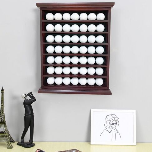 Deluxe Natural Wood Golf Ball Display Cabinet - Showcases Up to 49 Golf Balls - Ideal for Collectors & Enthusiasts in Kuwait