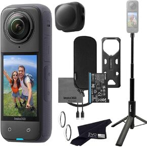 حزمة عصا سيلفي ثلاثية القوائم Insta360 X4 - كاميرا أكشن مقاومة للماء 8K 360 مع مستشعرات 1/2 بوصة، فيديو 8K 360 HDR، مثالية لجولة Matterport 360 House|تتضمن الحزمة عصا سيلفي ثلاثية القوائم، وغطاء عدسة (512 جيجابايت)