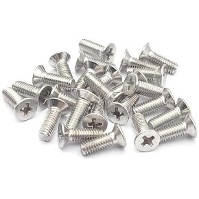 M1-0.2 x 2mm Flat Head Wood Self Tapping 304 Stainless Steel Screw Phillips Head Self Drilling (100pcs)