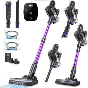 V8Pro cordless pracuum plict for Home - 25kpa stick acuum مع تصميم ذاتي للوقوف ، وقت تشغيل 35 دقيقة ، 6 في 1 فراغ خفيف الوزن للأرضيات الصلبة والسيارة للحيوانات الأليفة السجاد