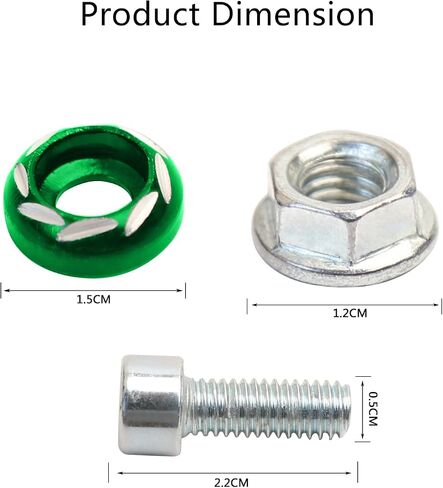 Mokuo 20pcs M6 Cap Cap Procks & Nums مجموعات التشكيلة M6 × 1.0 × 16 مم مع غسالة ديكور الألومنيوم ، المسمار زخرفة إطار لوحة الترخيص ، الأحمر in Kuwait