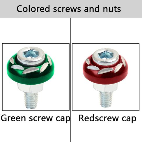 Mokuo 20pcs M6 Cap Cap Procks & Nums مجموعات التشكيلة M6 × 1.0 × 16 مم مع غسالة ديكور الألومنيوم ، المسمار زخرفة إطار لوحة الترخيص ، الأحمر in Kuwait