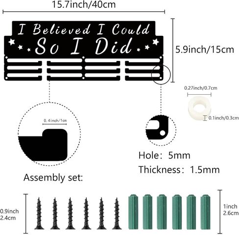 CREATCABIN Be Savage Not Average Medal Hanger Display Medal Holder Sports Medal Rack Frame Iron Decor Hanging Medals for Wall Mount Race Running Gymnastics Swimming Awards Ribbons 15.7 x 5.9Inch Black in Kuwait