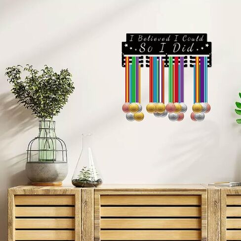 CREATCABIN Be Savage Not Average Medal Hanger Display Medal Holder Sports Medal Rack Frame Iron Decor Hanging Medals for Wall Mount Race Running Gymnastics Swimming Awards Ribbons 15.7 x 5.9Inch Black in Kuwait