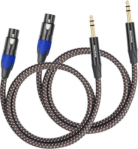 1/4" to XLR Cable,Heavy Duty Nylon Braided,Gold Plated Plug,Balanced 1/4" TRS to XLR Female Patch Cable, Quarter Inch 6.35mm to 3pin XLR Female Microphone Cable, for Speaker,Mixer-10ft(3M) in Kuwait