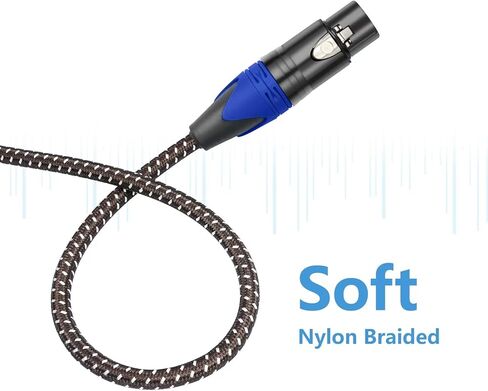 1/4" to XLR Cable,Heavy Duty Nylon Braided,Gold Plated Plug,Balanced 1/4" TRS to XLR Female Patch Cable, Quarter Inch 6.35mm to 3pin XLR Female Microphone Cable, for Speaker,Mixer-10ft(3M) in Kuwait