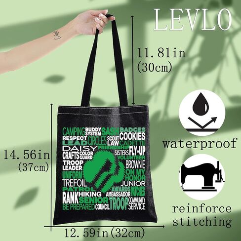 LEVLO فتيات الكشافة حقيبة قماشية هدية للفتيات الكشافة أمي فتاة الكشافة زعيم حقيبة كتف رحلة الكشافة البضائع in Kuwait