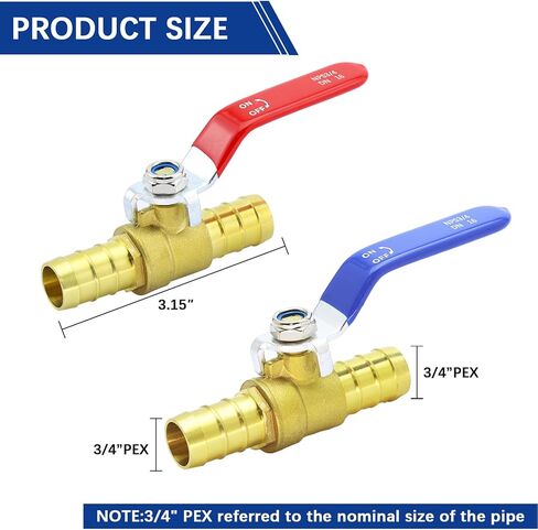 1/2 بوصة صمامات كرة PEX ، 6 أجزاء PEX النحاس الكامل المنفذ مغلق صمام الكرة ، نحاس ربع المنفذ الكامل انعطف صمامات PEX للمياه الساخنة والباردة in Kuwait