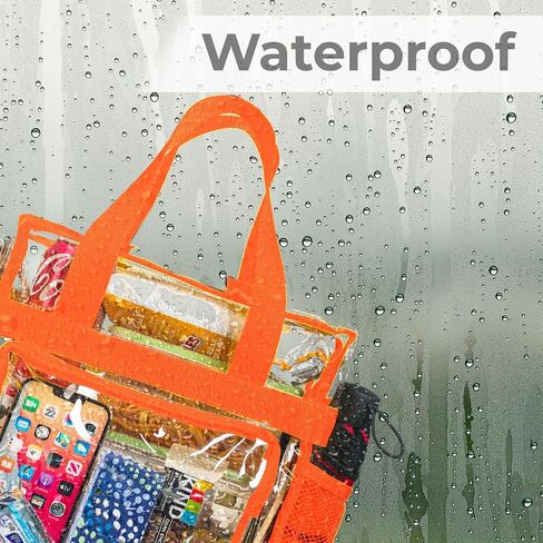 حقيبة غداء شفافة معتمدة من SP HOME GOODS للرجال والنساء مع حزام كتف قابل للتعديل، جيوب شبكية، إغلاق بسحاب (أسود 2 حزمة) in Kuwait