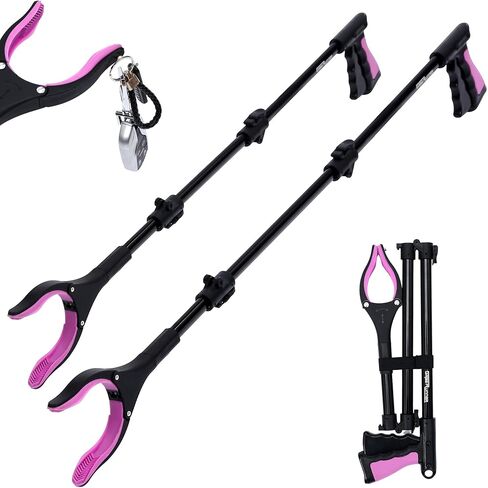 38 Inch & 44 Inch Extra Long Grabber Reacher Tool Set – Extendable Reacher Grabber Pickup Tools for Seniors, Disabled and Hard-to-Reach Areas, Ergonomic Grip & Lightweight Design（Blue） in Saudi Arabia