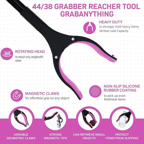 38 Inch & 44 Inch Extra Long Grabber Reacher Tool Set – Extendable Reacher Grabber Pickup Tools for Seniors, Disabled and Hard-to-Reach Areas, Ergonomic Grip & Lightweight Design（Blue） in Saudi Arabia