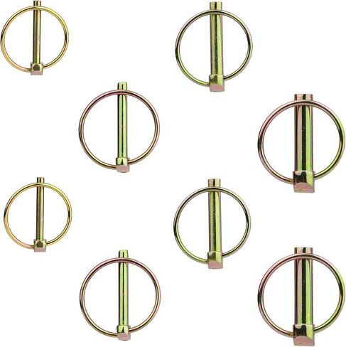 6PCS Heavy Duty PTO and Hitch Lynch Square Pins, Clip and Cast Iron Pull Ring & Positioning Pin for Trucks, Tractors, Hand Carts, Towing Mowing,Lawn Mowers & Trailers(1/4’’ *2-1/2’’) in Kuwait