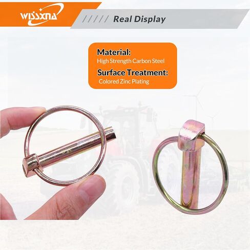 6PCS Heavy Duty PTO and Hitch Lynch Square Pins, Clip and Cast Iron Pull Ring & Positioning Pin for Trucks, Tractors, Hand Carts, Towing Mowing,Lawn Mowers & Trailers(1/4’’ *2-1/2’’) in Kuwait