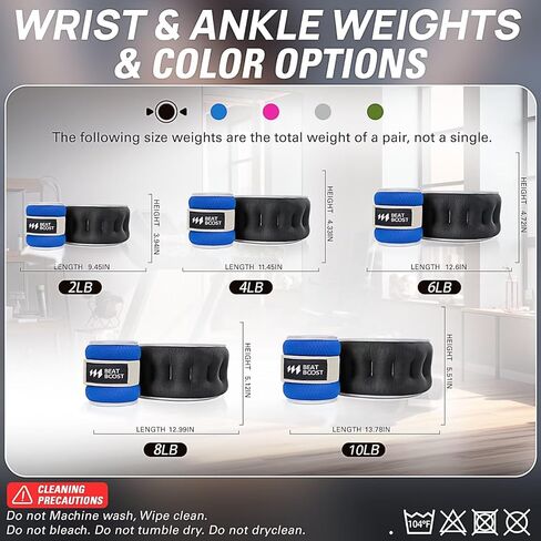 أوزان معصم الكاحل للنساء والرجال، زوج من 2 4 6 8 10 رطل مجموعة أوزان الذراع والساق مع أشرطة قابلة للتعديل للمشي والبيلاتيس وممارسة التمارين الرياضية والتمارين الرياضية في صالة الألعاب الرياضية in Kuwait