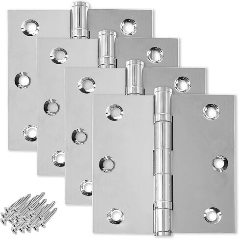 Solid Brass Door Hinge Heavy Duty Ball Bearing 3x3 Inch - Set of 2 Hinges (Antique Brass) in Kuwait