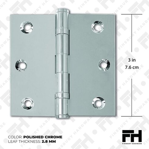 Solid Brass Door Hinge Heavy Duty Ball Bearing 3x3 Inch - Set of 2 Hinges (Antique Brass) in Kuwait